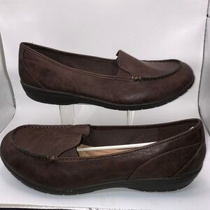Comfort Plus by Predictions Brown Loafers Slip On Shoes Womens Size 13W New